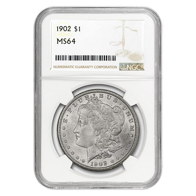 1902 $1 Morgan Silver Dollar - NGC MS64