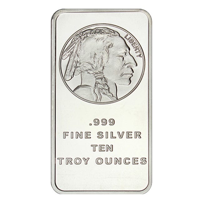 10 oz Silver Buffalo Bar