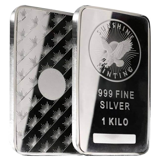 1 Kilo Silver Sunshine Mint Bar