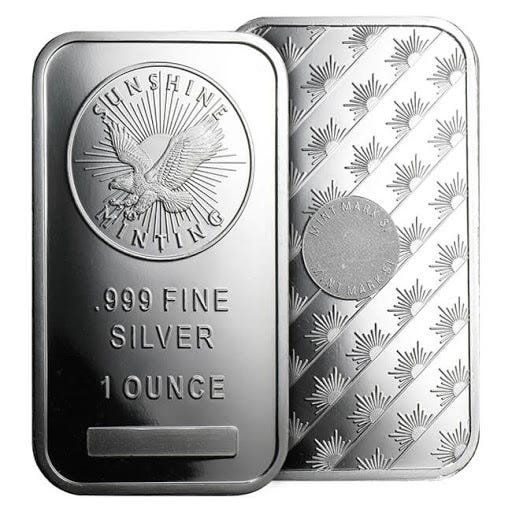 1 oz Silver Sunshine Mint Bar