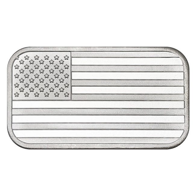 1oz Silver SilverTowne American Flag Bar