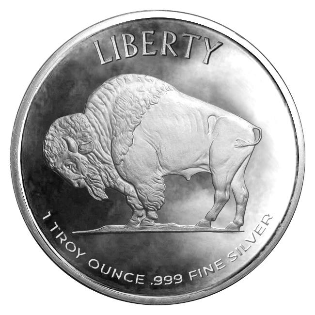 1 oz Sunshine Silver Buffalo Round