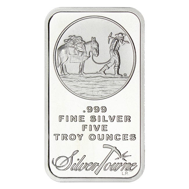 5oz Silver SilverTowne Prospector Bar