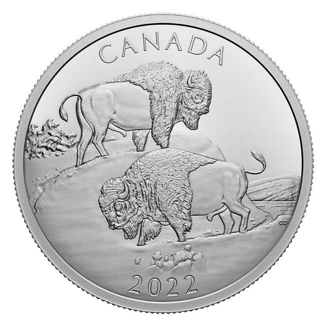 2022 2 oz Silver 'The Mighty Bison' Proof coin