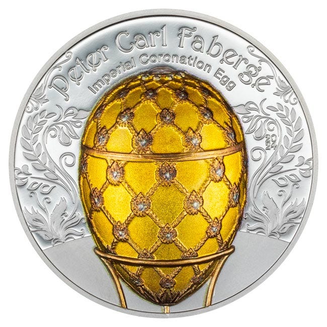 2024 2oz Silver Peter Carl Faberge Imperial Coronation Egg Proof Coin