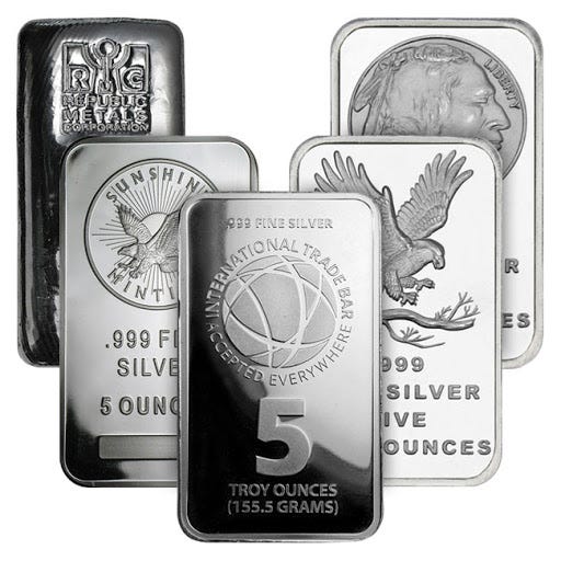 5 oz Silver Bar (Hallmark Varies)