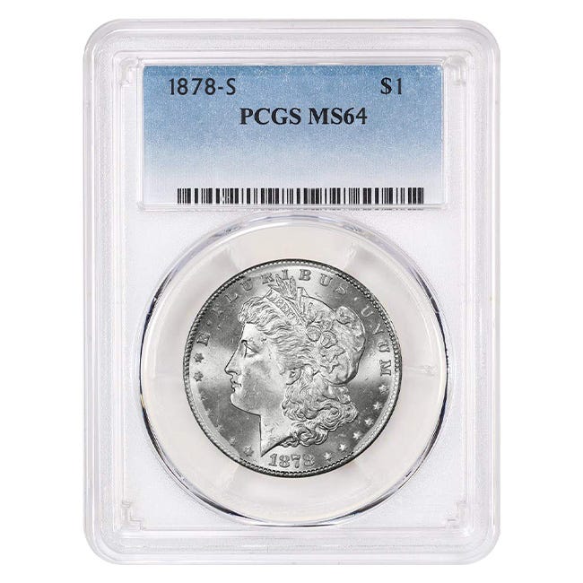 1878-S $1 Morgan Silver Dollar - PCGS MS64