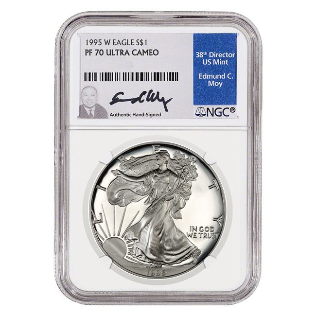 1995-W Silver American Eagle Proof 70 Coin