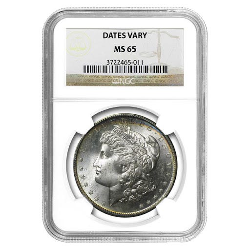 Common Date $1 Morgan Silver Dollar NGC MS65