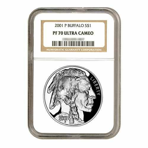 2001 $1 Silver American Buffalo PF70