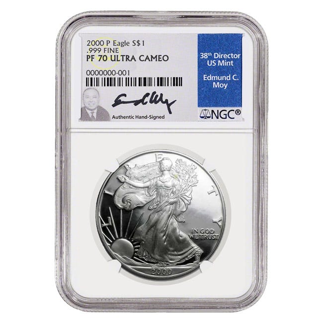 2000 $1 Silver American Eagle PF70