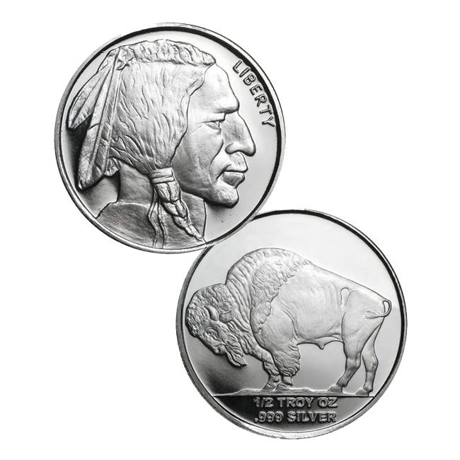 1/2 oz Silver Buffalo Round