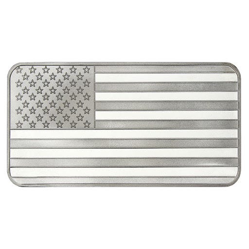 10 oz American Flag Silver Bar