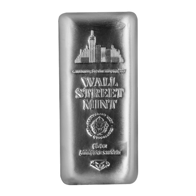 10 oz Silver Wall Street Bar