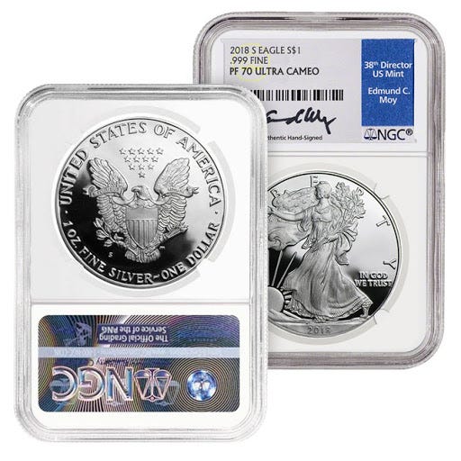 2018-S Silver American Eagle Proof 70 Coin