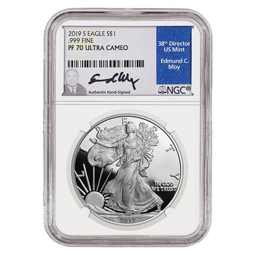 2019-S Silver American Eagle Proof 70 Coin