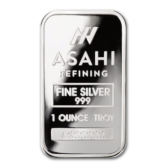 1 oz Silver Asahi Bar