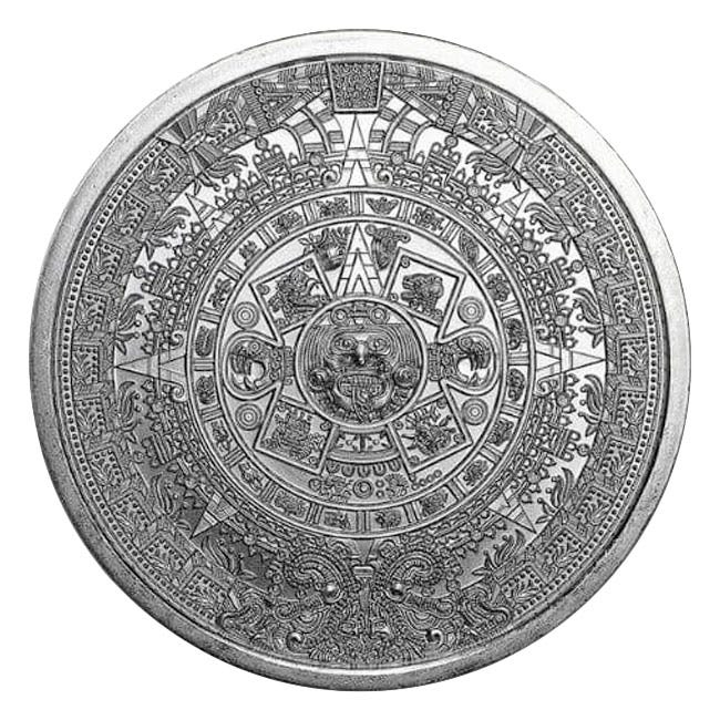 1 oz Aztec Calendar Silver Round