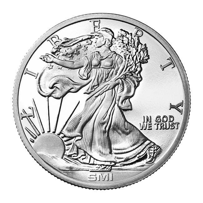 1 oz Silver Walking Liberty Round (Mint Mark SI)