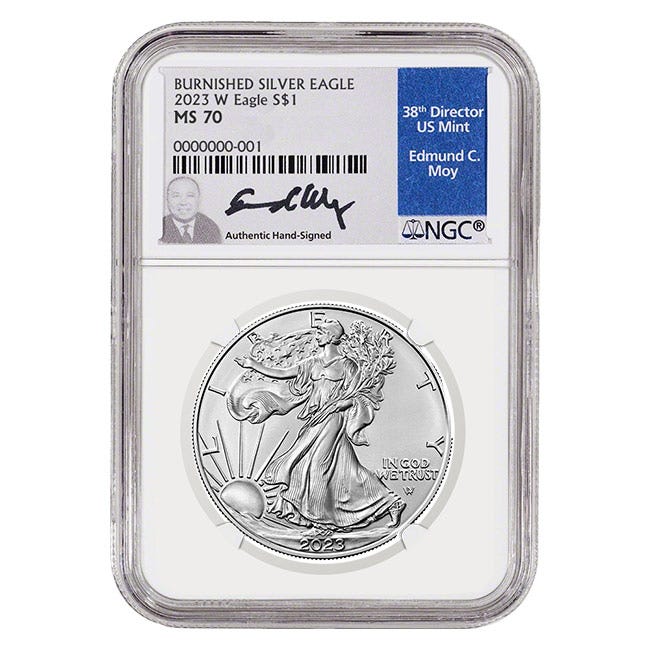 2023 1 oz Silver American Eagle Burnished MS70 Coin