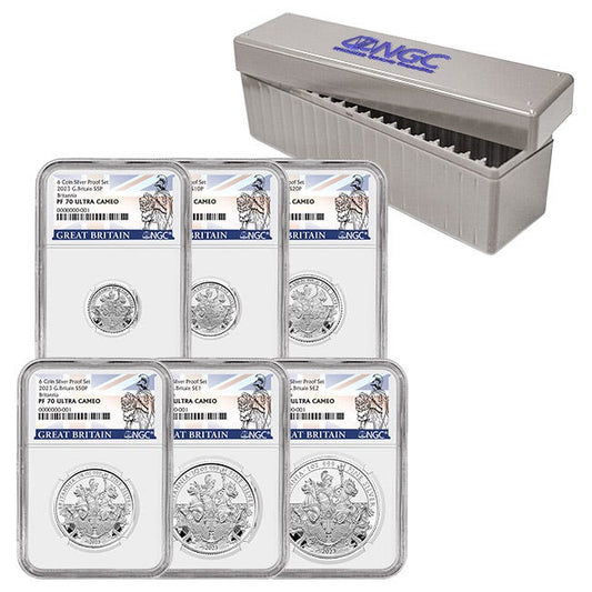 2023 Britannia Silver 6-coin Proof 70 Set with Box