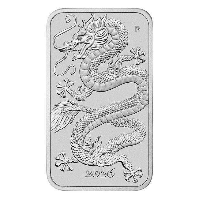 2026 1oz Silver Dragon Rectangular Coin