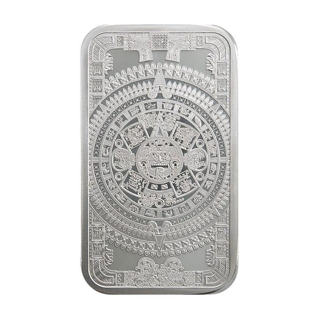 5 oz Silver Aztec Calendar Bar