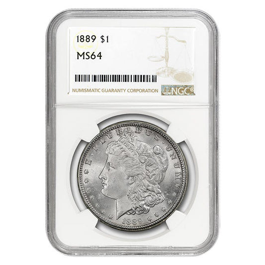 1889 $1 Morgan Silver Dollar - NGC MS64