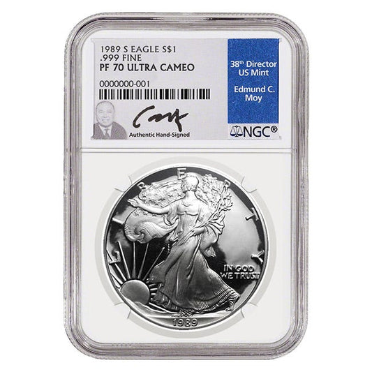 1989 Silver American Eagle Proof 70 Coin