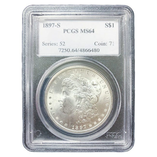 1897-S $1 Morgan Silver Dollar - PCGS MS64