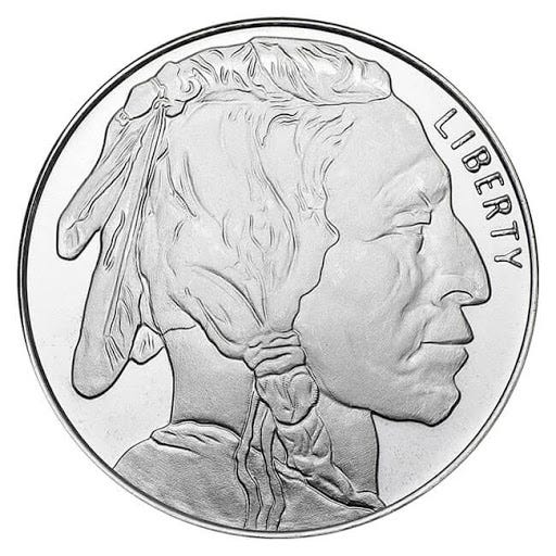 1 oz Silver Buffalo Replica Round