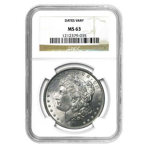 Common Date $1 Morgan Silver Dollar NGC MS63