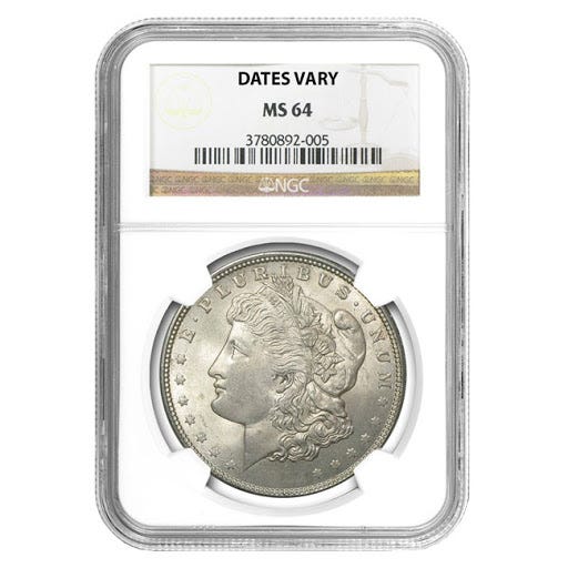 Common Date $1 Morgan Silver Dollar NGC MS64