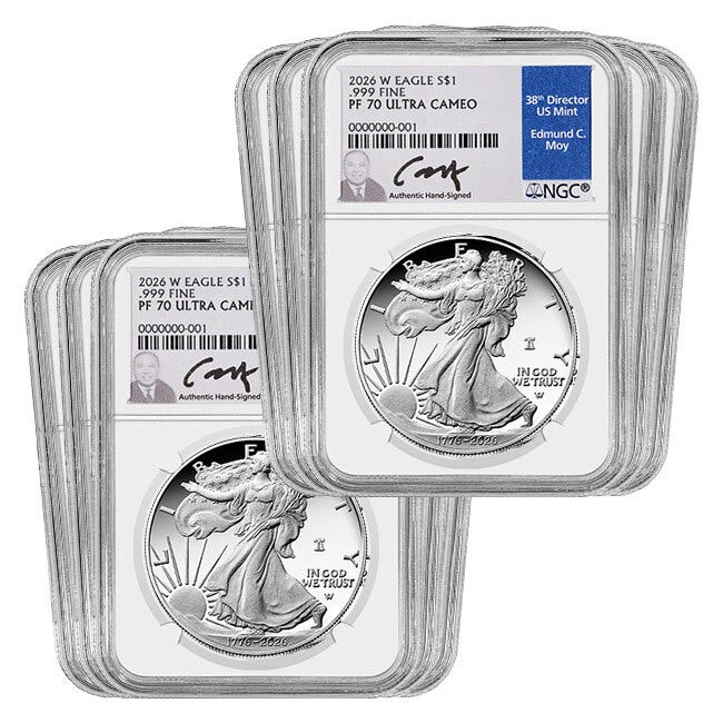 2026 $1 Silver American Eagle Proof 70 10-Coin Package