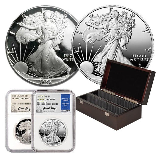 1986-2026 Silver American Eagle Proof 70 Date Run (excluding the 1995-W)